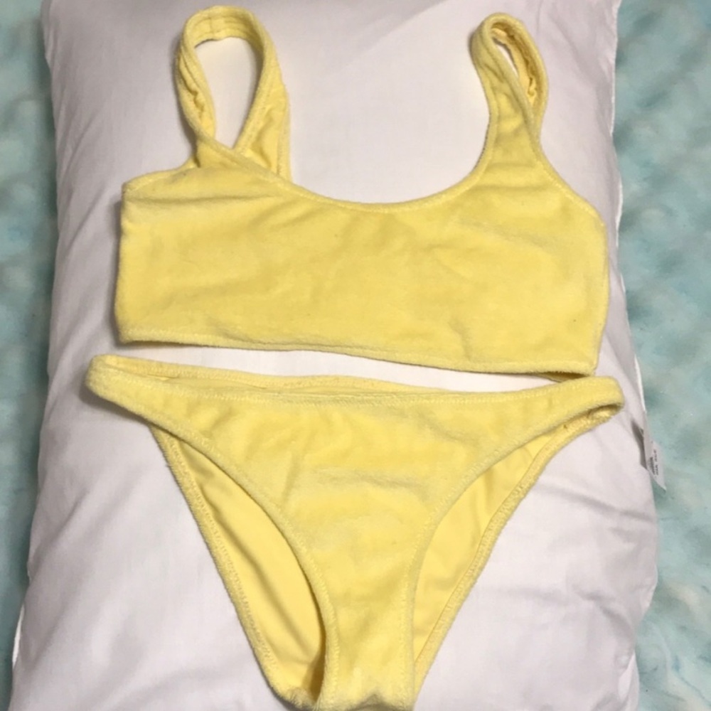 NWOT Yellow Terrycloth Bikini